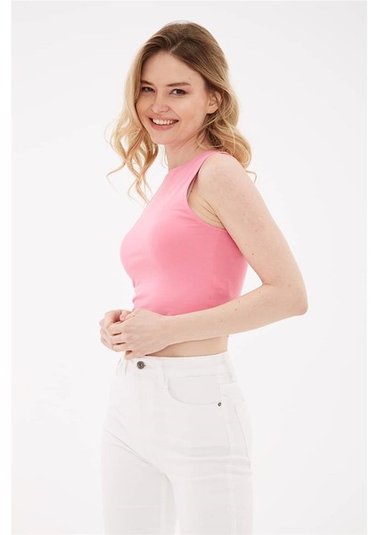 Kolsuz Crop Bluz Pembe / Pink