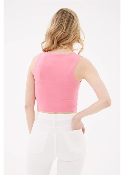 Kolsuz Crop Bluz Pembe / Pink