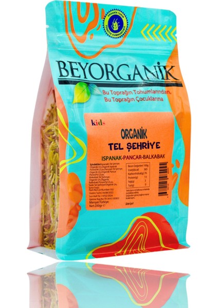 Organik Tel Şehriye Ispanaklı Pancarlı 150 gr