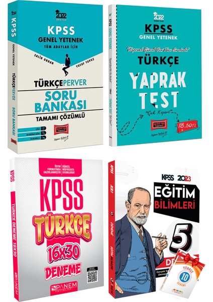 KPSS Türkçe Soru Bankası+Yaprak Test+Panem Türkçe Deneme+Eğitim 5 D+Türkçe 10 Deneme