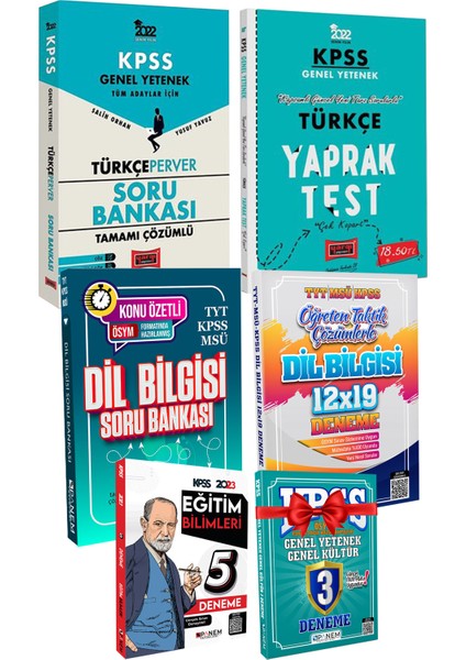 KPSS Türkçe Soru Bankası+Yaprak Test+Panem Dil Bil Sb+Bil Bil Deneme+Eğitim Deneme+Genel Yetenek Genel Kültür Deneme