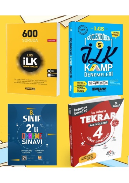 8.sınıf LGS Hız Yayınları 600 Soruda Ilk Dönem Ankara 1.dönem 5'li Deneme Koray Varol 1.dönem 4'lü Deneme