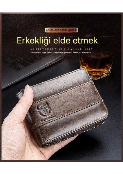 Deri Çok Fonksiyonlu Kart Yuvası Cüzdan (Yurt Dışından)