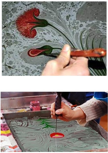 Ebru Boya Seti A4 23 Parça 8 Renk Damlalıklı 1 Paket Art Deco Ebru Başlangıç Sanat Seti 1 Paket