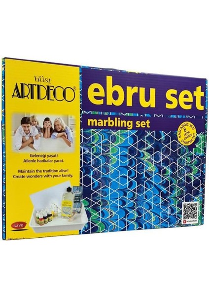 Ebru Boya Seti A4 23 Parça 8 Renk Damlalıklı 1 Paket Art Deco Ebru Başlangıç Sanat Seti 1 Paket