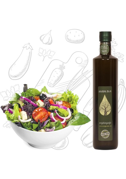 Adatepe Zeus Zeytinyağları Kozmetik Salata İçin Zeytinyağı (Tek Bahçe) 750 ml