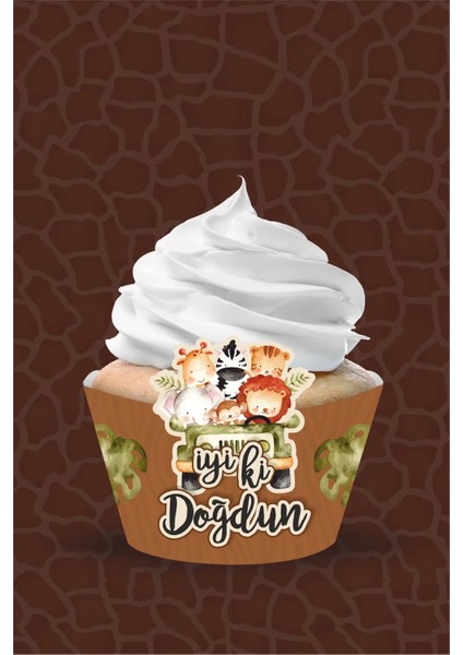 Safari Pastel Cupcake Sargısı 8'li fiyatları