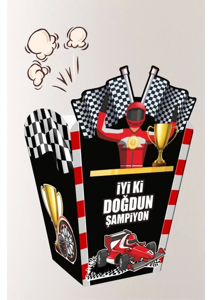 Yarış Arabası Popcorn Kutusu (Mısır) 8'li