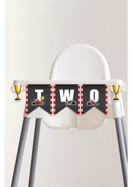 Yarış Arabası Two Banner *kalın Kağıt