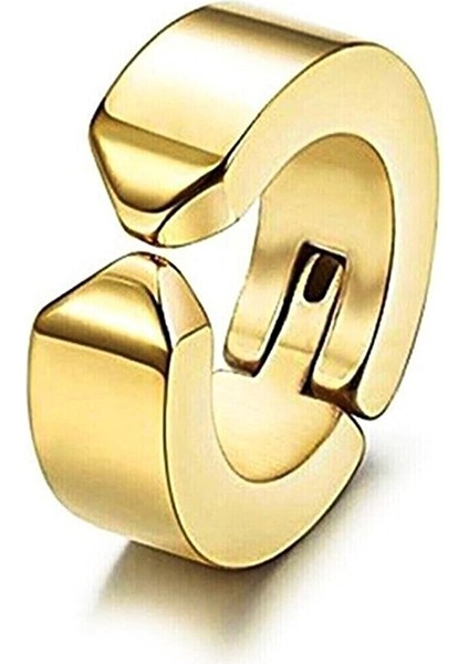 3'lü Unisex Siyah Gümüş Gold Sıkıştırmalı Halka Küpe Set