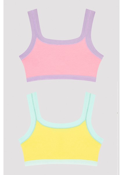 Renkli Kız Çocuk Basic 2li Spor Üst