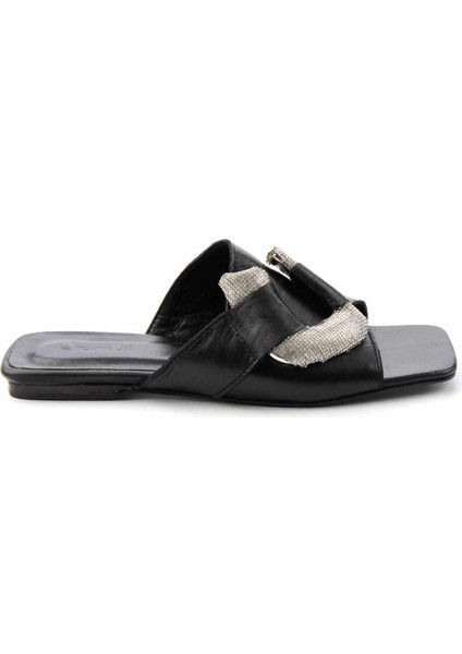 Siyah Leather Kadın Terlik K04292766603