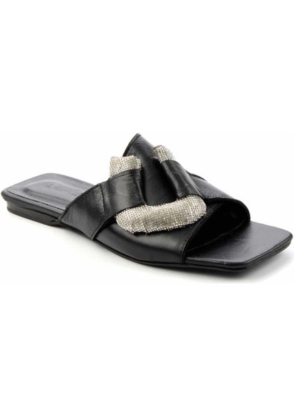 Siyah Leather Kadın Terlik K04292766603