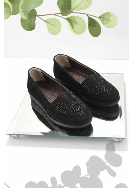 Siyah Nubuk Leather Kadın Loafer Ayakkabı K01269254801