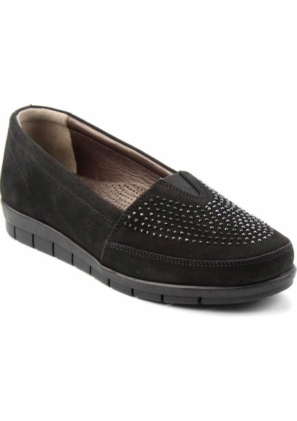 Siyah Nubuk Leather Kadın Loafer Ayakkabı K01269254801 modelleri