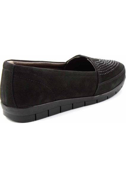 Siyah Nubuk Leather Kadın Loafer Ayakkabı K01269254801 fırsatları