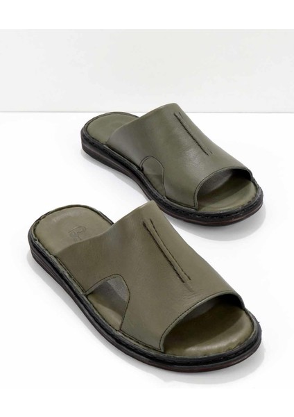 Haki Leather Erkek Terlik E04804050603