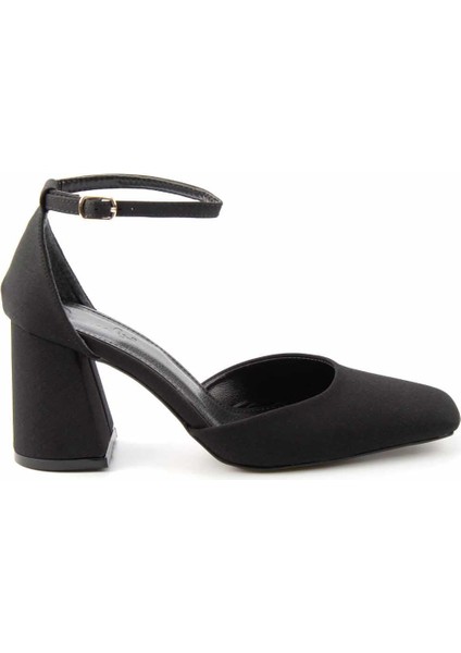 Mat Siyah Saten Kadın Klasik Topuklu Ayakkabı K01209010038 fiyatları