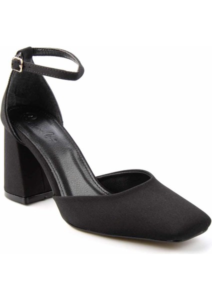 Mat Siyah Saten Kadın Klasik Topuklu Ayakkabı K01209010038 modelleri