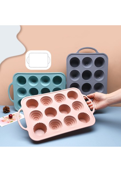 12 Mini Kek Kalıbı Silikon Buhar Dayanıklı Yüksek Isıya Dayanıklı (Yurt Dışından) fiyatları
