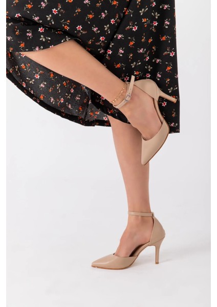 Nude Cilt Stiletto Sivri Burun Kadın Topuklu Ayakkabı10