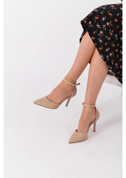 Nude Cilt Stiletto Sivri Burun Kadın Topuklu Ayakkabı10 fiyatları