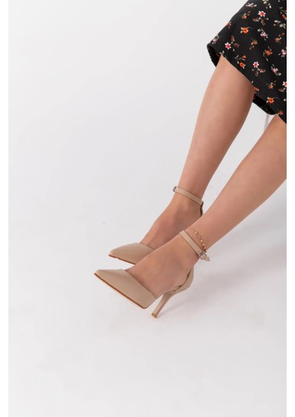 Nude Cilt Stiletto Sivri Burun Kadın Topuklu Ayakkabı10 fırsatları