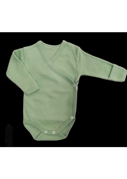 2 Li Takım Uzun Kollu Kendinden Eldiven Çıtçıtlı Kruvaze Badi ve Patikli Alt Küf Yeşili Renk fırsatları