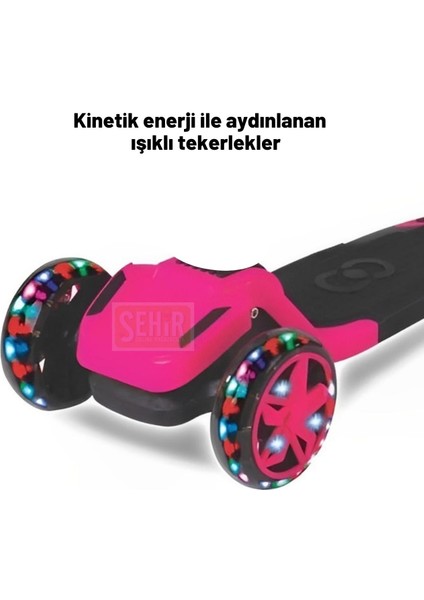 Cool Wheels Tulpar 4 Yaş LED Işıklı 3 Tekerlek Yükseklik Ayarlı Katlanabilir Çocuk Scooter