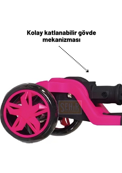 Cool Wheels Tulpar 4 Yaş LED Işıklı 3 Tekerlek Yükseklik Ayarlı Katlanabilir Çocuk Scooter