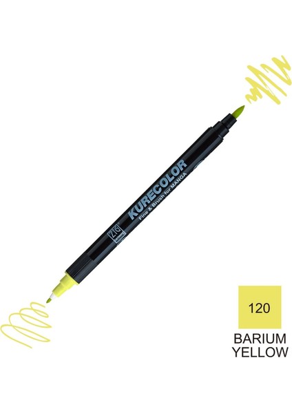 Kurecolor Mangaka Fine&brush Çift Taraflı Kalem CNKC-2200 No 120 Barium Yellow