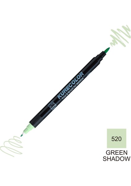 Kurecolor Mangaka Fine&brush Çift Taraflı Kalem CNKC-2200 No 520 Green Shadow