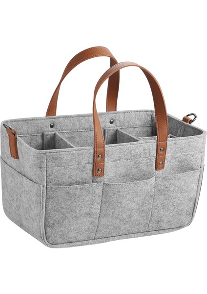 Keçe Kumaş Bebek Bezi Çantası Hafif Bebek Ürünleri Organizatör Bölme Açık Gri (Yurt Dışından) fiyatları