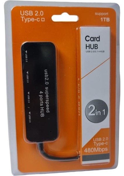 Nivatech Typec - 4port USB 2.0 Çoklayıcı USB Hub