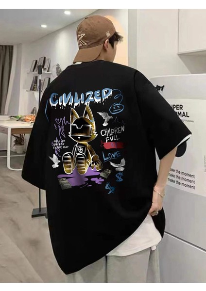 Civilized Baskılı Oversize T-Shirt fırsatları