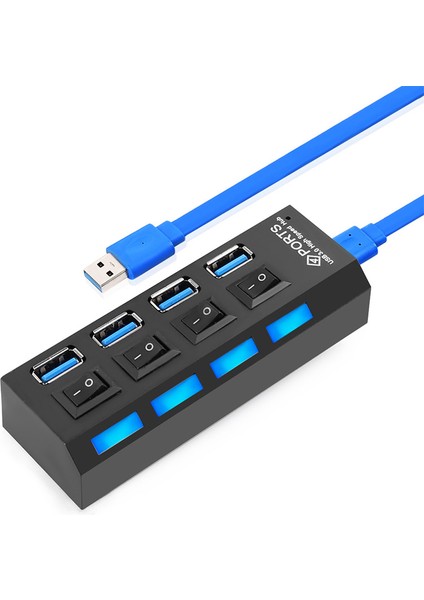 USB 3.0 4 port Hub 5Gbps çoklu USB 3.0 Splitter adaptör güç girişli