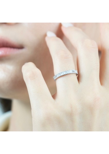 Baget Tamtur Rose Kaplama Gümüş Yüzük