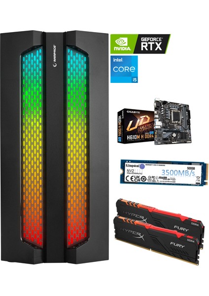 Intel Core I5 12400F / Rtx 3060 12GB /16GB Ddr4 / 500 GB M2 SSD /12400V11 / Gaming Masaüstü Pc