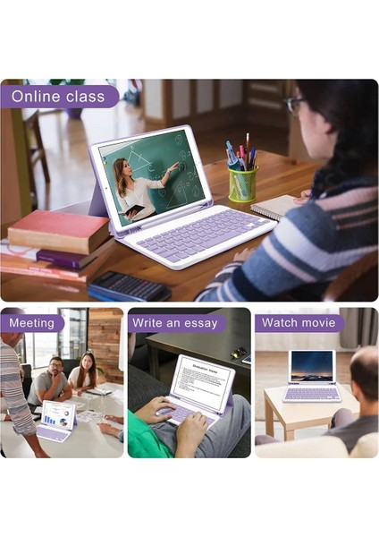 Samsung Galaxy Tab S6 Lite 2024 P620 P610 Kılıf Kablosuz Klavyeli Kılıf Mobax 13-15-17