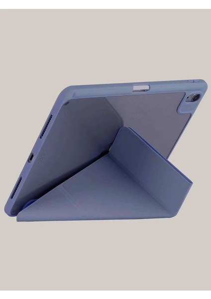 Apple iPad Air 5 2022 Yatay ve Dikey Katlanabilen Uyku Modlu Kalemlikli Clemon Kılıf A2591 A2589 A2588 Seri