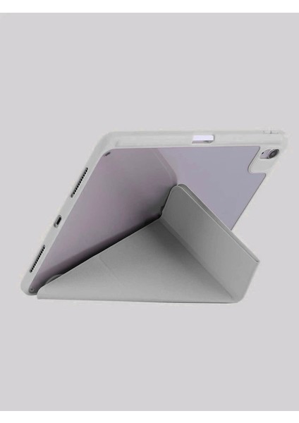 Apple iPad Air 5 2022 Yatay ve Dikey Katlanabilen Uyku Modlu Kalemlikli Clemon Kılıf A2591 A2589 A2588 Seri