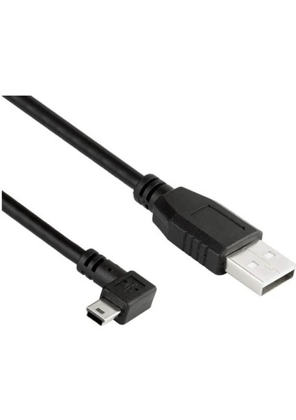 Sağ Açı Mini USB 5 Pin Erkek To USB A Erkek Kablo - 30CM