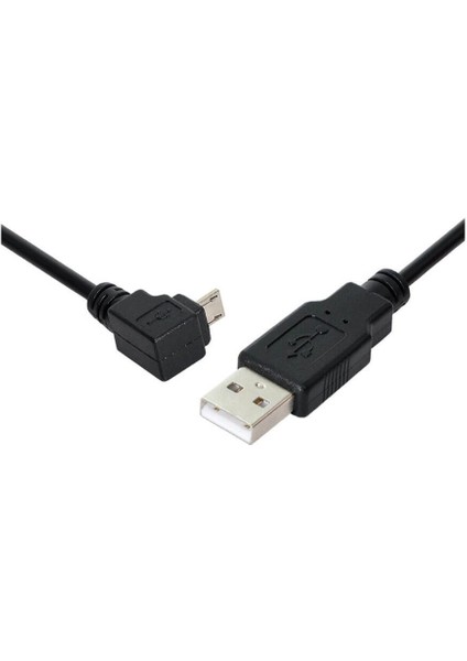 90 Derece Micro USB Erkek To USB A Erkek Kablo - Mikro USB - 30CM