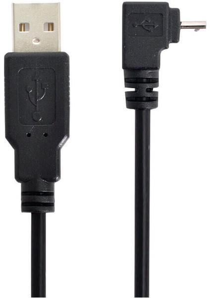 90 Derece Micro USB Erkek To USB A Erkek Kablo - Mikro USB - 30CM