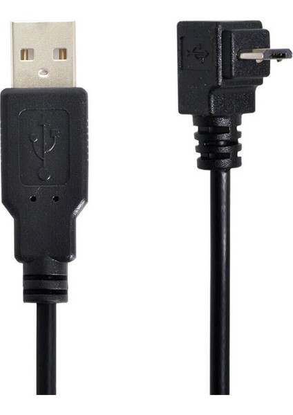 90 Derece Micro USB Erkek To USB A Erkek Kablo - Mikro USB - 30CM