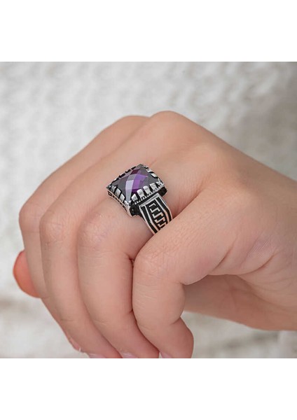 Gümüş Lila Zirkon Taşlı Çocuk Erkek Yüzük fiyatları