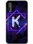 Huawei P Smart S Kılıf Baskılı Kapak - Dark Neon Yaprak K Harfi + 5d Tam Kaplayan Cam 1