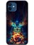 Apple iPhone 12 Mini Kılıf Baskılı Kapak - Ballı Baykuş +Tam Kaplayan Mat Seramik 1