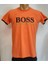 Turuncu Kabartma Baskılı Kısa Kol T-Shirt 1