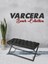 Varcera Gri Puf Çapraz Metal Ayaklı, Kapitoneli Chester Model Bench 1